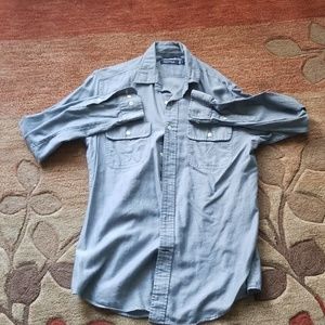 Mens Nautica Shirt Gray Small Long Sleeve